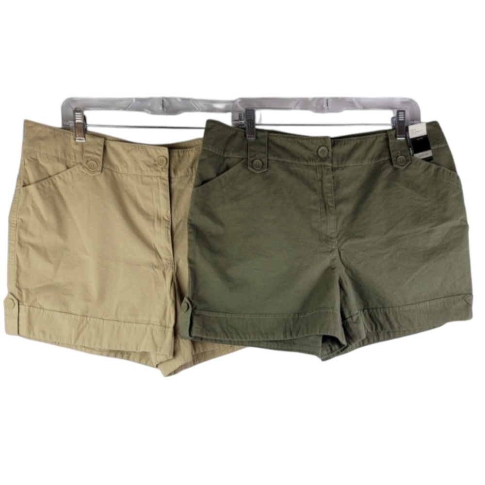 Women's Tan and Green Shorts